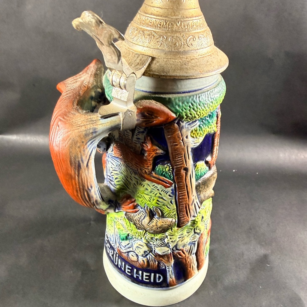 Vintage German Fox Hunt Beer Stein (Jägerfreude motif) - Picture 3 of 5